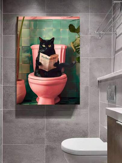 Placa/Quadro Decorativo Banheiro Engraçado Arte Pop Lavabo Divertido