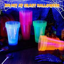100 Packs 16oz Plastic Cups, Luminous Colored Transparent Cups, Party Cups, Suitable For Parties, Carnivals And Any Events, Cold And Hot Beverage Containers, Suitable For Milk, Juice, Beer, Cola, Milkshakes, Ice Cream - Multicolor - View 7