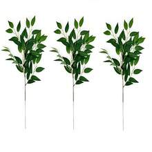 1/3 pièces Feuilles d'eucalyptus artificielles, tiges d'eucalyptus en plastique noir, branches de feuilles artificielles pour la décoration de la maison, la décoration extérieure d'automne, les bouquets de mariage, Thanksgiving, Halloween, la décoration noire