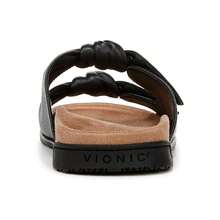 Vionic Elara J3162L1001 Sandals Womens US 6 Black Leather Comfort Slip On VER659 - màu đen - Xem 6