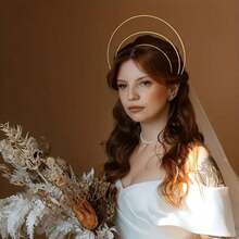 1pc Gold, Silver, Gun Black Halo Crown - Goddess Headpiece, Queen Crown, Bridal Headband, Photography Prop, Party Crown, Festival Crown, Halloween