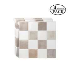 WoStick 1/4/10/20pcs Multi-Color Mosaic Tile, Waterproof Anti-Fouling, Self-Adhesive Backsplash - Easy DIY Installation. Removable Self-Adhesive Wall Tile Stickers, Suitable For Kitchen Bathroom Backsplash, Holiday Decor