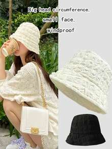 1pc男女通用盆帽，看起来小巧百搭的盆帽，一年四季都可以戴的盆帽，防风，浸湿纱布盆帽秋季