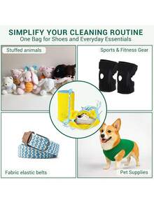 2 piezas Bolsa para lavar zapatos en la lavadora, bolsa de limpieza para todo tipo de zapatos, bolsa de almacenamiento de zapatos de viaje, bolsa de lavandería para limpiar zapatos a 360°, bolsa de lavandería para zapatos para lavadora y secadora, bolsa reutilizable para lavar zapatos de bebé y niños, ayudante ideal para mamá - Multicolor - Ver 9