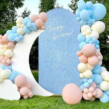 Cubierta de arco de 5 pies/6 pies/6.6 pies/7.2 pies con fondo de lentejuelas CHIARA para decoración de fotografía de boda, cumpleaños y fiesta (taburete no incluido)