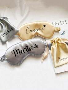 3pcs Personalized Silk Sleep Eye Mask, Bridesmaid Gift, Bridal Shower Gift, Wedding Party Favor - Multicolor - View 7