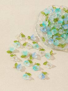 10-50pcs 3D Flower Decor DIY Pendant Accessories - Blue - View 21