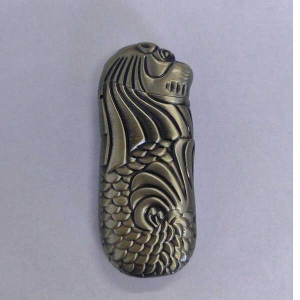 1pc Fish Tail Lighter Case/Cover, Fits BIC J5 Full Size Lighters - Fashionable Durable Explosion-Proof Metal Lighter Case, Windproof Minimalist Vintage Durable