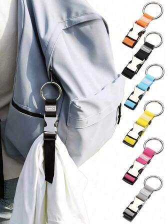 Cinturón de viaje con hebilla de metal, cinturón de embalaje portátil antirrobo, organizador de equipaje multifuncional y ajustable, accesorio de viaje para equipaje, clip para bolso, para transportar ropa/botellas/bolsas, usado para conectar equipaje, liberar las manos, adecuado para actividades al aire libre y viajes, bolsa unisex para la escuela, accesorios escolares, compatible con equipaje, mochilas y equipaje de todos los tamaños