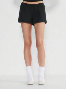 Women's Shorts High Waisted Summer Workout Lounge Shorts With Pockets - Black - View 4