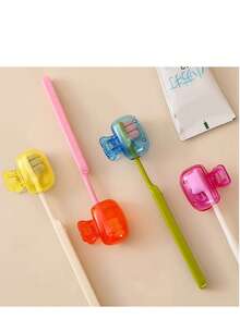 10pcs Toothbrush Head Protective Cover,Portable Toothbrush Case - Toothbrush Head Protective Cover For Travel, Compact Toothbrush Holder, Transparent Toothbrush Travel Case - Mushroom Clip - View 2