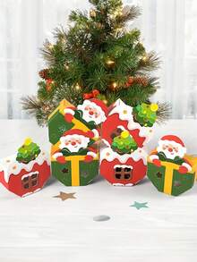 10 Stücke faltbare Geschenkboxen mit Fenster und Weihnachtsmann - rote & grüne Weihnachtsparty Dekorationen, einfach zusammenzubauen Cut Out Süßigkeitenboxen für Weihnachten, stabile Papierverarbeitung für Feiertags-Leckereien, Kleinigkeiten, Dekor - ideal für Zuhause, Büro oder Klassenzimmer Partys, saisonale Behälter für Leckereien, festliche Designs, leichte Verpackung, Behälter für Leckereien, Heimdekoration