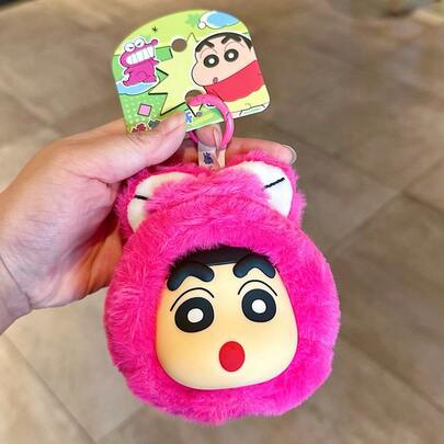 蜡笔小新系列动物服装布艺玩偶饰物 - 可爱动物头饰毛绒玩具、钥匙扣、卡通玩偶、儿童和学生背包饰物、情侣和好朋友包包配饰（鳄鱼小新）