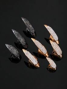 5 件套万圣节恶指、复古鹰爪戒指、水钻指甲装饰指环、性感戒指