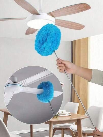 1pc Large Long Handle Super Microfiber Ceiling Fan Duster - Dust-Proof, Suitable For Ladies Cleaning And Sanitation Reusable, Telescopic Rod Duster Brush For Ceiling And Ceiling Fan Cleaning, Machine Washable, Easy Cleaning Brush - Detachable Head, Easy To Clean, Suitable For RV And Home Use, Washable And Detachable Head
