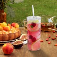 20oz Tumbler 2-Pack With Lids & Straws - Double-Wall Insulated PET Plastic Cups- Includes (2) 20oz Cups, (2) PET Lids & (2) PP Straws - For Cold & Iced Drinks, Home, Office, Travel - 無色 - 查看 5