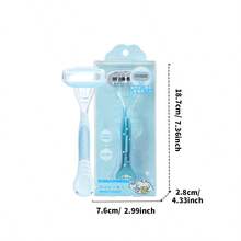 Miniso Characters系列温和5层女士剃须刀肉桂卷5层刀片+润滑条设计，顺滑剃须减少皮肤摩擦（1件） - 淺藍色 - 查看 7