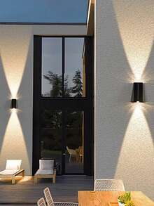 2pcs/4pcs Solar-Powered Upper And Lower Wall-Washing Lights, Outdoor Waterproof Wall-Mounted (1000mAh) Ultra-Bright Floodlights, Double-Sided Concave And Convex Mirror Wall Illumination Lights, Suitable For Commercial Streets Or Outdoor Garden Wall Decoration Lighting, Garden Terraces, Fences, And Family Courtyards, Suitable For Various Scenarios