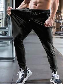 Boyfriend-Stil Herren Jogginghose mit Kordelzug und Reißverschlusstaschen, dünn und leicht atmungsaktiv, für Fitness, Radfahren, Outdoor, Schwimmen, Laufen, schnelltrocknend, kühl, dehnbar, Herbst