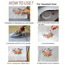 1/2/3pcs Set Cute Colored Pencil Sparrow & Rose Heat Transfer Stickers - Comfortable Floral And Bird Pattern Iron-On Patches For Decorating Jackets, T-Shirts, Bags, Pillows, Baseball Caps, Etc.