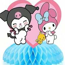 Sanrio قطعة واحدة من ديكور قرص العسل الجميل لحفلة عيد الميلاد على شكل قرطاطون، حامل عرض قرص عسل هالو كيتي