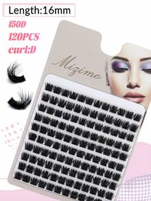 120 peças/168 peças Cílios Postiços Pretos DIY, Cílios Falsos de Vison 150D, Cílios em Cachos Grossos, Extensão de Cílios em Cachos com Enrolamento C/D, Cachos de Cílios, Cílios Individuais, Cílios, Cílios Falsos