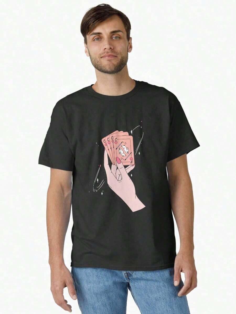 Vintage Chappell Roans Fan Art T-Shirt, Magic Cards I Heard You Like T-Shirt Design, Official Band Tour Style Tee - 100% Cotton, Crew Neck For Men And Women - Everyday Casual Wear For All Seasons - Comfortable Crew Neck Clothing, Streetwear Essential And Unique Birthday Gift For Fans - 黑色 - 查看 1