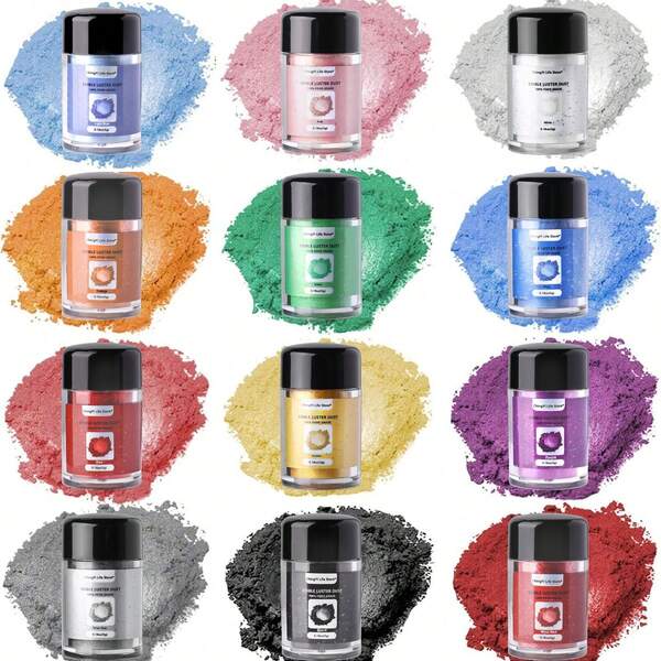 مجموعة غبار لامع صالح للأكل، بريق صالح للأكل للكوكتيلات، مسحوق بريق ولمعان للمشروبات والخبز والمشروبات والكيك والفراولة والفوندان، نباتي (5 جرام/زجاجة)