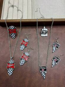 Colier cu pandantiv creativ, stil retro Western Cowgirl la modă, cercei, inele, potrivit pentru femei și fete, pentru a se potrivi ținutelor zilnice, accesorii de petrecere, bijuterii cadouri pentru familie/prieteni/timp personal