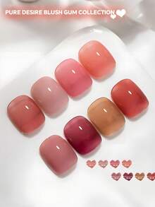 1 Bottle 15ML Trending Translucent Jelly Nail Polish, Fades Beautifully, Popular Autumn/Winter Shade, Nail Gel Lacquer Set, 2025 New Collection - Multicolor - View 3