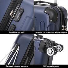 Maleta grande expandible de ABS - 76 x 49 x 29 cm (extendida: 32,50 cm) | 121 | 25 kg, semirrígida, con cerradura de combinación - Amarillo/Azul marino/Menta/Morado/Negro/Plateado/Rojo/Oro rosa/Verde - AzulMarino | L | Expandable - Ver 5