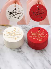 50 Stücke Weihnachtsgeschenkanhänger, fröhliche Weihnachten goldfolierte farbige Weihnachtsgeschenkanhänger, runde Weihnachtsgeschenkanhänger, Souveniranhänger, Feiertags-Geschenkkarten, perfekt für DIY Weihnachtsgeschenkverpackung und -beschriftung, Weihnachtsdekoration, Heimdekoration