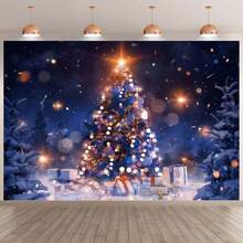 Dreamy Blue-Tone Christmas Tree, Lights Up Snowy Night, Warm Lights And Gifts Intertwined, Suitable For Christmas Decoration, Home Decor, No Electricity Required.