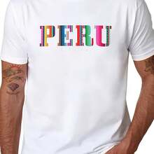 Peru Est. 1821 Peruvian Pattern Roots Peru T-Shirt,A Surprise Gift For Family And Friends,Versatile And Simple - trắng - Xem 1