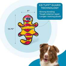Outward Hound Durablez Stuffing-Free Squeaky Interactive Dog Toy, Tough Plush, Gecko, Green, Large - MàuE - Xem 3