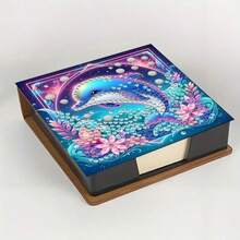 Bộ tranh đính đá 5D - Hộp đựng sổ tay hình hoa - Quà tặng thủ công độc đáo, Bộ tranh đính đá, Hình tròn bất đối xứng, Quà tặng thủ công độc đáo cho bàn làm việc tại văn phòng và gia đình - Nhiều màu - Xem 17