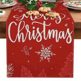 1/108 st. Julslogan, snöflinga, julgransmönster digitaltryck - polyesterfiber säsongsbetonad heminredning kök matsal, flera storlekar, hållbara jultemadekorationer lämpliga för familjesammankomster, fester och firanden