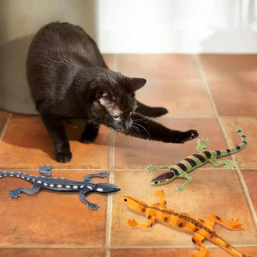 Juguetes de catnip con forma de lagarto, resistentes a la masticación y mordeduras, para gatos de interior, que ayudan a limpiar los dientes y son interactivos y divertidos, un regalo ideal para gatos en Halloween