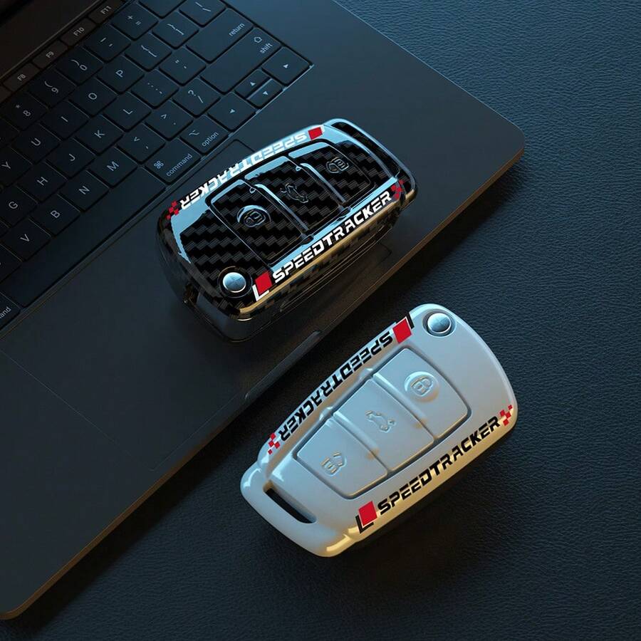 ABS Carbon Fiber White Car Key Case Cover For Audi C6 R8 A1 A3 Q3 A4 A5 Q5 A6 S6 A7 B6 B7 B8 8P 8V 8L TT RS Sline