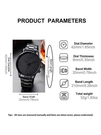 Watches Pc Business Industrial Round Dial Quartz Horloge Perfect Everyday Wear, Birthday s, Parties, Holiday Gatherings, As The Ideal Yourself Or Friends Boxes Not Included view 7