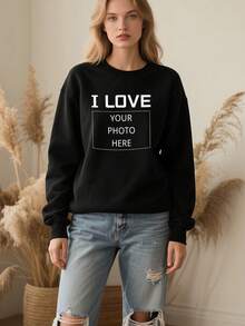 Parte superior de manga larga personalizable para mujer, diseño con capucha. Puede personalizar su texto y gráficos favoritos para crear un diseño único y personalizado. Adecuado para uso diario, viajes al aire libre, deportes y diversas ocasiones. Es la opción perfecta como regalo para familiares, amigos o regalos de cumpleaños. - Multicolor - Ver 3