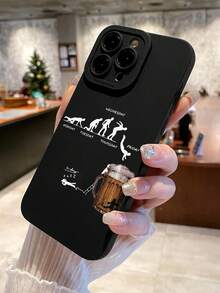 啤酒爱好者手机壳，趣味啤酒状态变化表情包图案，黑色哑光防摔，凸起摄像头保护，幽默创意印花，防水防尘，适合日常通勤/派对必备，节日配件，兼容和Galaxy，国际版，非国内版 - 彩色 - 查看 3