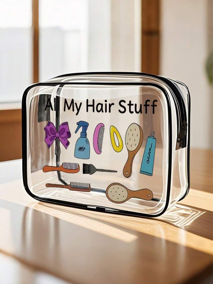 大容量高品质PVC旅行收纳包，拉链封口 - 轻便防褪色化妆洗漱包，适合女性/女孩，TSA认证便携式化妆箱，易于擦拭清洁，科技感十足的收纳包 | 现代美学 | 防褪色材质，旅行必备，假日度假包，学生化妆包，邮轮旅行必备，男士浴室洗漱包