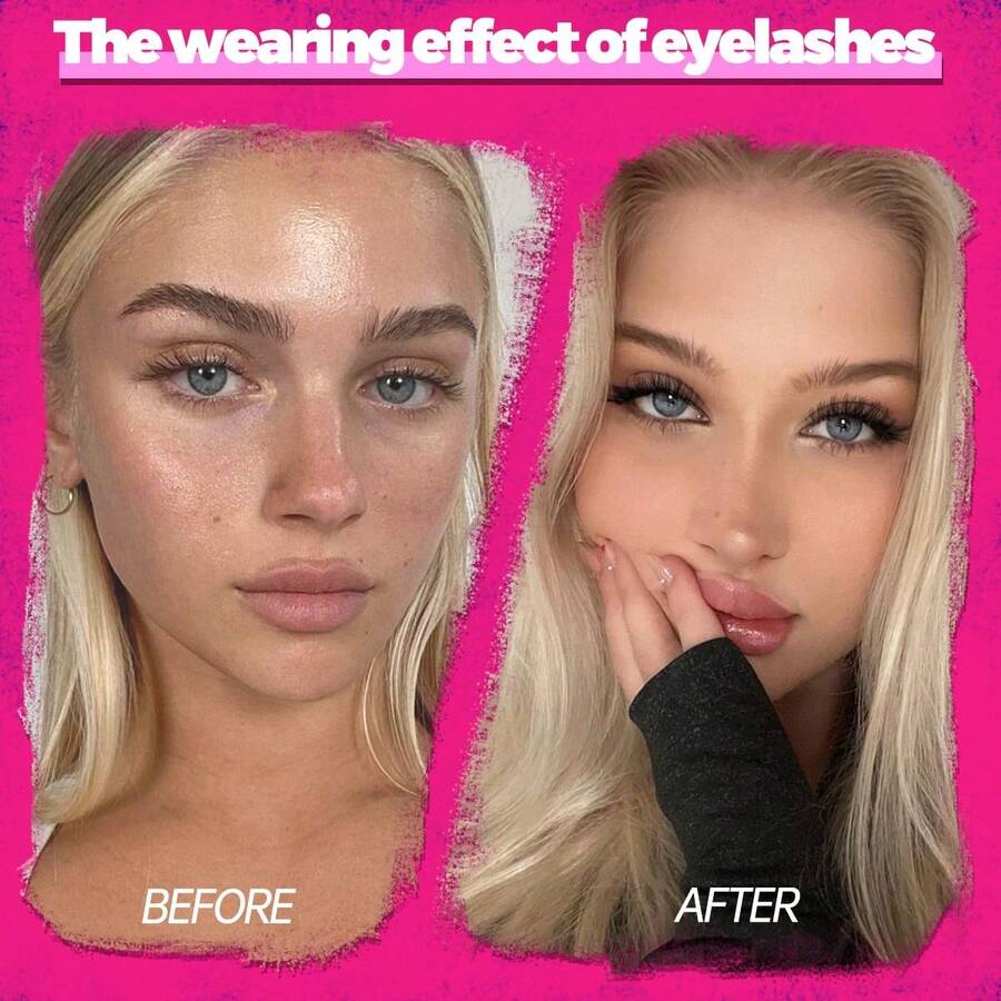 5 paia di ciglie finte D Curl voluminose, drammatiche e scompigliate, riutilizzabili, morbide, confortevoli, effetto occhio di gatto, ciglie finte naturali e volumizzate, accessori da viaggio per il make-up