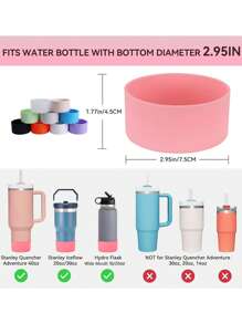 1pc Silicone Cup Cover, Non-Slip Bottom Protective Cover For 12oz-40oz Hydro Sport Flask/ Water Bottles, Tumbler Anti-Slip Bottom Sleeve Cover For All Water Bottles Bottom Width Of 2.83-2.95in ,Hydrobottle, Water Bottle Accessories