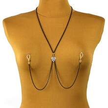 Nipple Jewelry Chain Non Piercing - Fake Nipple Piercing With CZ Dangle For Women, Sexy Chain Necklace To Nipple - Sexy Body Chain