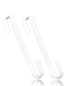1 pezzo - Gancio senza graffi per appendere corone sulla porta, gancio per corona da porta - Supporto sottile in metallo per corona da appendere sulla porta, gancio stagionale per porte anteriori o posteriori (bianco, 30 cm). Decorazione per Pasqua, Ognissanti, Natale, cartello di benvenuto per porte d'ingresso, decorazione interna ed esterna, organizer sottile per la casa
