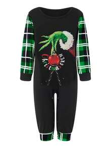 Family Matching Christmas Pajamas Set Christmas Ball Plaid Print Holiday Pajamas Sleepwear Dad Mom Kids PJs