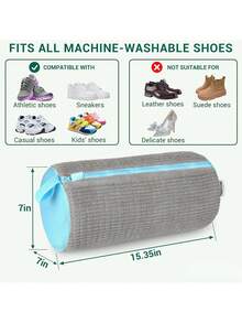 2 piezas Bolsa para lavar zapatos en la lavadora, bolsa de limpieza para todo tipo de zapatos, bolsa de almacenamiento de zapatos de viaje, bolsa de lavandería para limpiar zapatos a 360°, bolsa de lavandería para zapatos para lavadora y secadora, bolsa reutilizable para lavar zapatos de bebé y niños, ayudante ideal para mamá - Multicolor - Ver 3
