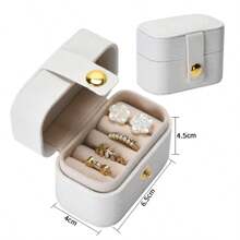 便携式珠宝盒女士小型珠宝盒简约家居珠宝收纳盒旅行收纳盒精美迷你旅行珠宝收纳盒拉链盒耳环戒指项链手链便携化妆包邮轮包学校配件学校用品